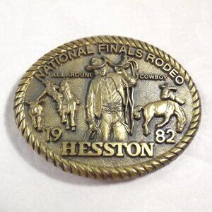 Hesston 1982 National Finals Rodeo "All Around Cowboy" Belt Buckle